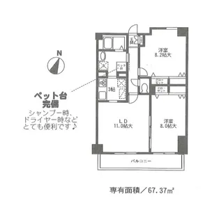 カーロヴィレッタカサイ【2階】の間取り