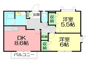ロイヤルコートC【2階】の間取り