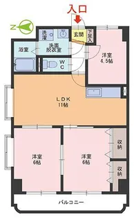 グレイス灯明寺【3階】の間取り