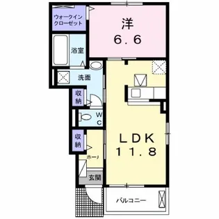福島県郡山市田村町金屋字上川原【アパート】の間取り