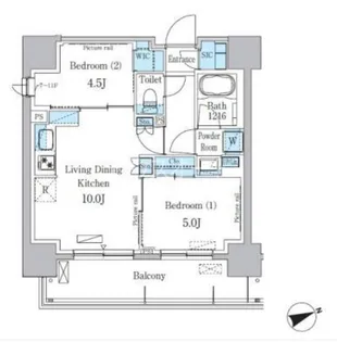 パークアクシス本所吾妻橋【6階】の間取り