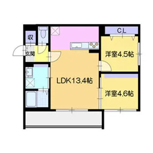 仮)キャトルラヴィ【5階】の間取り