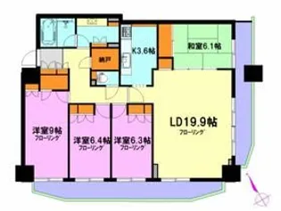 スカイスクエア川口【24階】の間取り