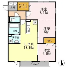 セジュールプルミエ A【2階】の間取り