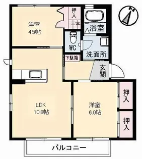ハミングバード E棟【1階】の間取り