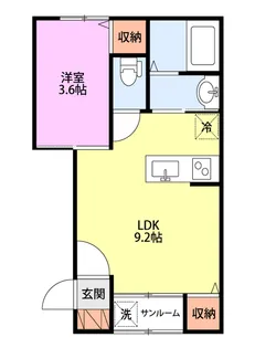 Lux(ラックス)A棟【1階】の間取り