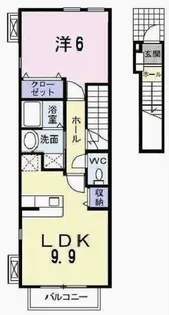 兵庫県加古川市野口町北野【アパート】の間取り
