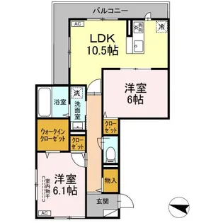 福島県郡山市赤木町【アパート】の間取り
