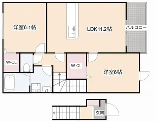 大阪府高槻市永楽町【アパート】の間取り