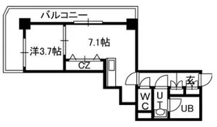 PRIME URBAN札幌 RIVER FRONT【9階】の間取り