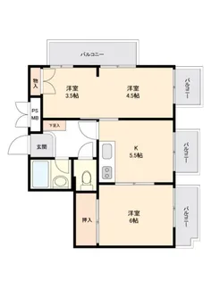 セザール中落合【4階】の間取り