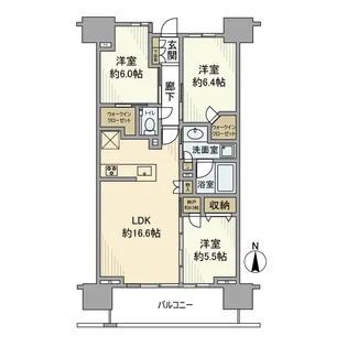 プラウドタワー清澄白河【6階】の間取り