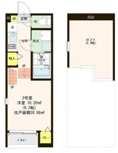 ルミナス東海【1階】の間取り