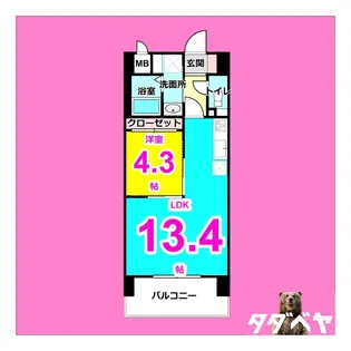 Primal千種luno【4階】の間取り