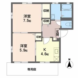 グリーンサイトB【1階】の間取り