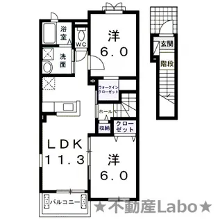 徳島県板野郡上板町佐藤塚字中【アパート】の間取り