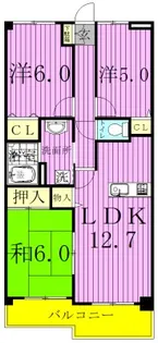 ソレイユ松戸【1階】の間取り