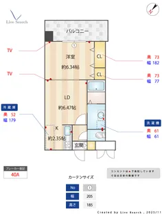 レジディア天神【4階】の間取り