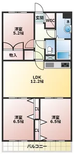ベルフラット吉野【1階】の間取り