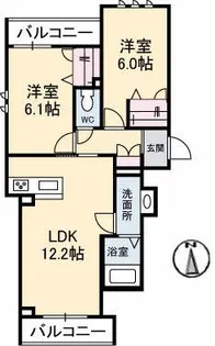 Sunshine Gardens 富田【3階】の間取り