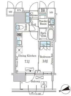パークアクシス上野グレイスコート【7階】の間取り