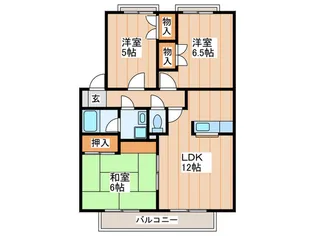 西岡ハイツ2 B棟【2階】の間取り