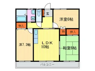 グランディ生野【3階】の間取り