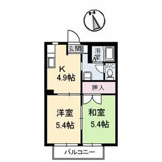 キャトルセゾンD【1階】の間取り