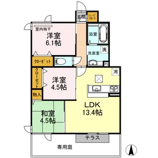 グランドオーシャンA棟【1階】の間取り