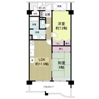 KDXレジデンス夙川ヒルズ 1番館(旧オクトス夙川)【5階】の間取り