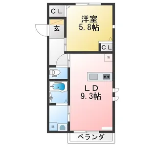 ザ・レジデンス白沢B【2階】の間取り