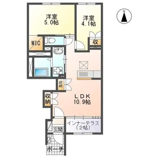 サウスエゼル【1階】の間取り