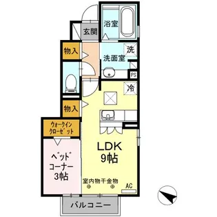 フローラII 三園【1階】の間取り