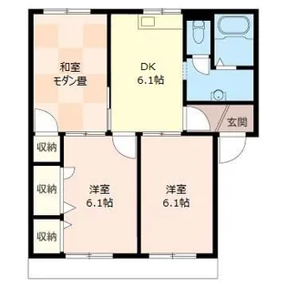 サンハイム下里見B【1階】の間取り