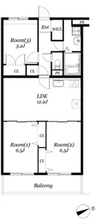 ベルフラット吉野【1階】の間取り
