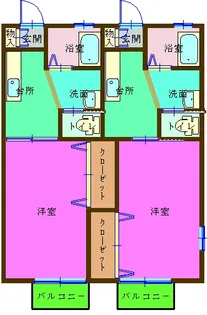 サンハイツ高見台【1階】の間取り