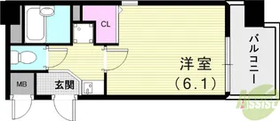 エスリード三宮フラワーロード【4階】の間取り