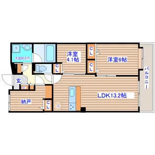 オムニコート福田町【6階】の間取り