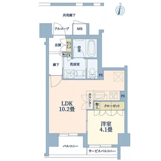 シャリエ東陽町ファースト【2階】の間取り