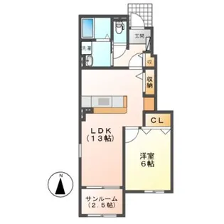 ミル メルシー A・B【1階】の間取り