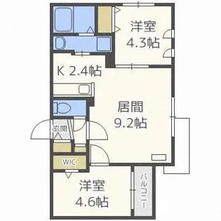 メニーズコート豊平公園【4階】の間取り