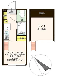 ハーモニーテラス阿佐谷北【2階】の間取り