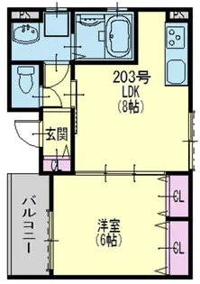 クリエオーレ生江II【1階】の間取り