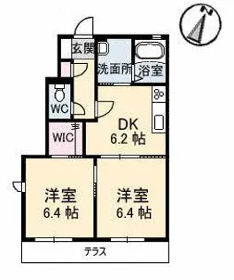 リブラン D棟【1階】の間取り