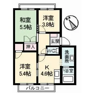 ブライトンハイツ【2階】の間取り