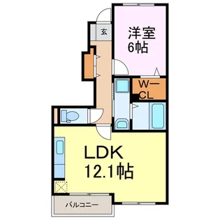 さくらハイツD棟【1階】の間取り