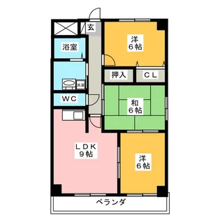 ベルドミール吉根B棟【1階】の間取り