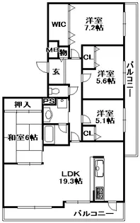 アディール三田2番館【6階】の間取り