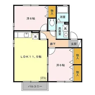 グレイスコートA【2階】の間取り