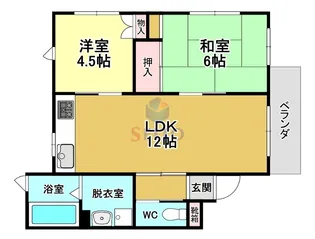 ウィスタリア曽根【1階】の間取り